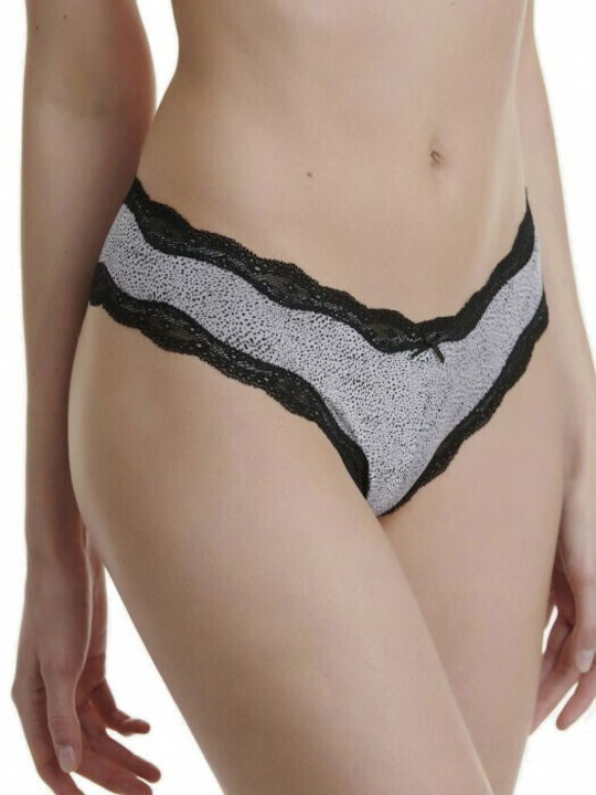 Bamboo Femei Brazilia 2Pack cu Dantelă Negre