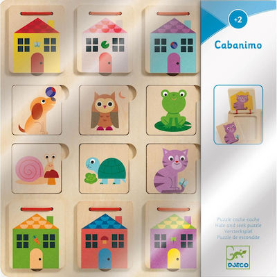 Wooden Kids Peg Puzzle Cabanimo for 3++ Years 16pcs Djeco