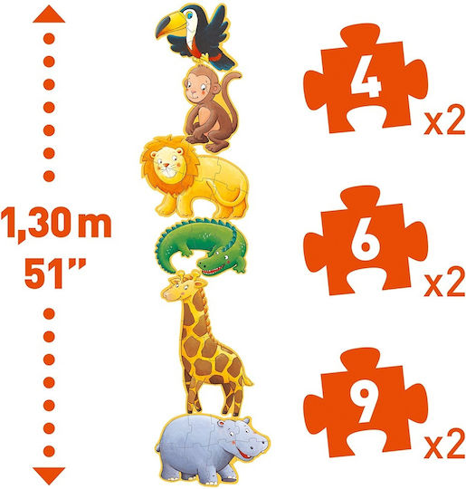 Kinderpuzzle Wilde Tiere für 3+ Jahre 9pcs Djeco