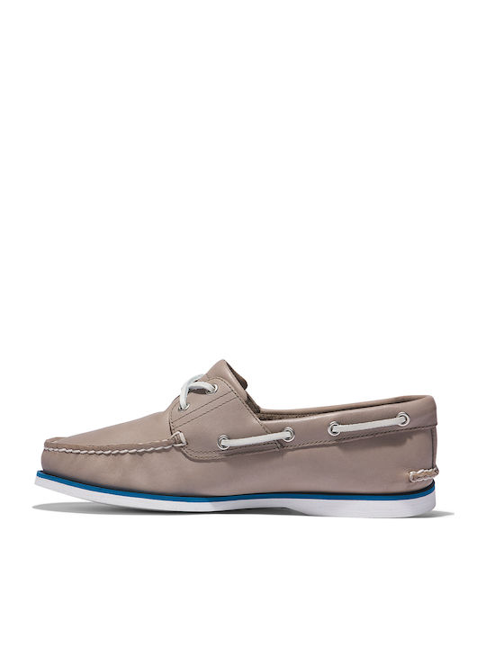 Classic Boat 2-Eye Men's Leather Boat Shoes Gray