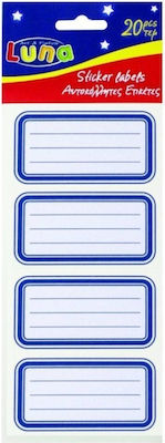 Luna Notebook Labels Blue 20pcs