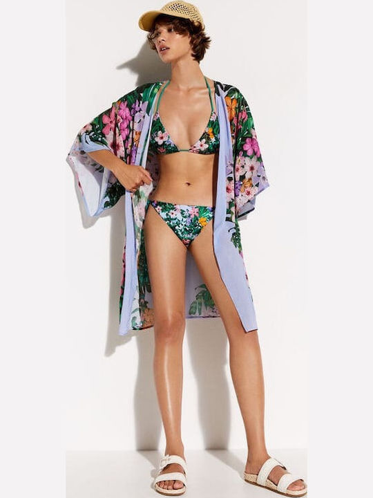 Desigual Amelia Γυναικείο Μακρύ Κιμονό Παραλίας Floral