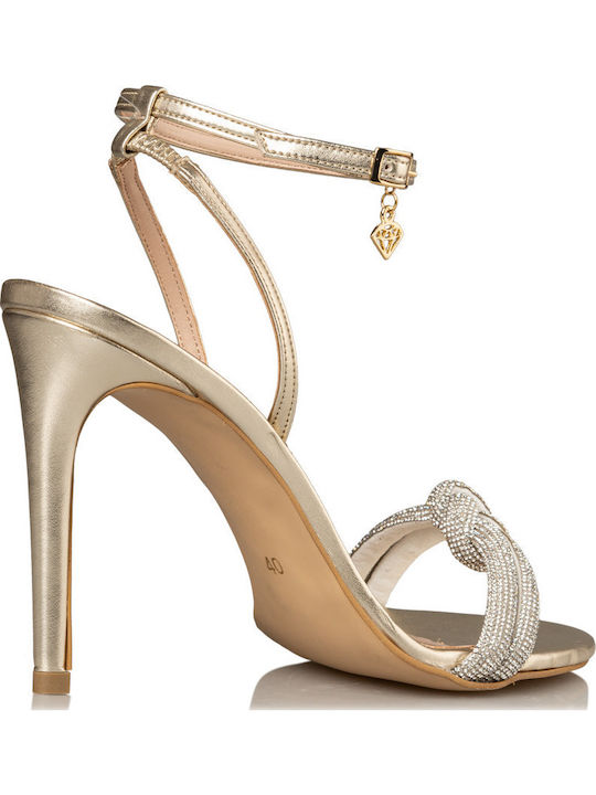 Sandals with Strass Gold