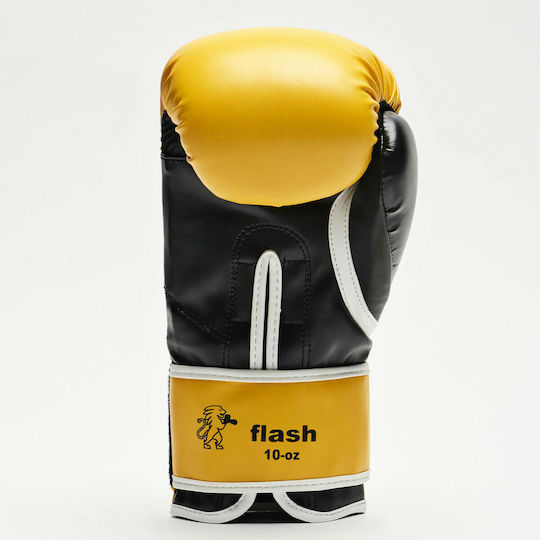 Leone Flash Synthetic Leather Boxing Competition Gloves Yellow