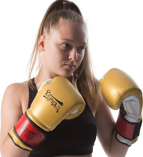 Olympus Sport Glamour Fighter Boxing Gloves Leather for Match Gold