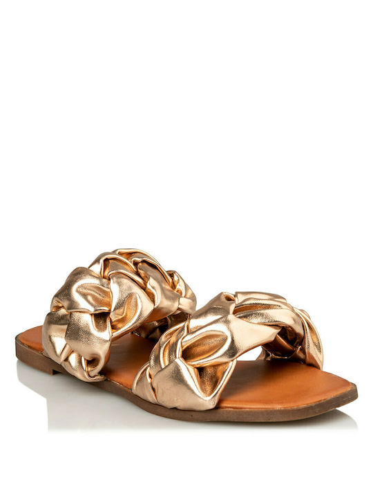 Envie Shoes Leather Women's Flat Sandals Copper