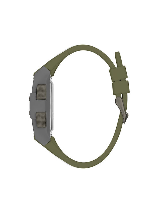 Guess Digital Watch Battery with Green Rubber Strap