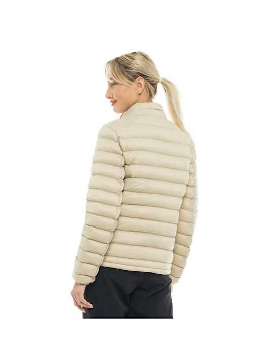 Splendid Women's Short Puffer Jacket for Winter Beige