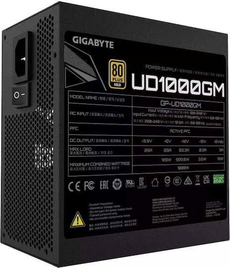 Gigabyte UD1000GM rev. 1.0 1000W Μαύρο Τροφοδοτικό Υπολογιστή Full Modular 80 Plus Gold