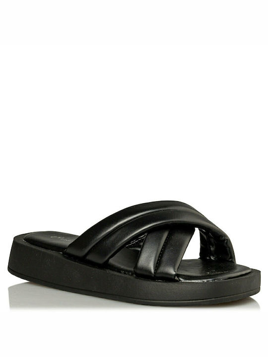 Envie Shoes Γυναικεία Σανδάλια Flatforms σε Μαύρο Χρώμα