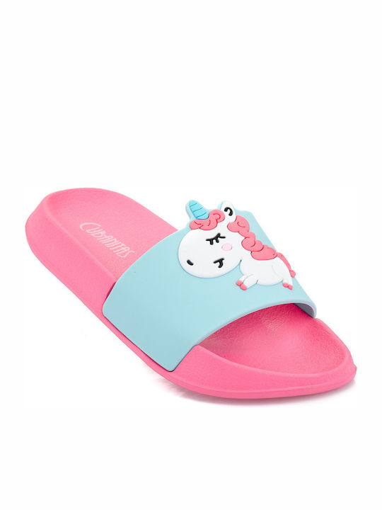 Kids' Slides Light Blue Unicorn