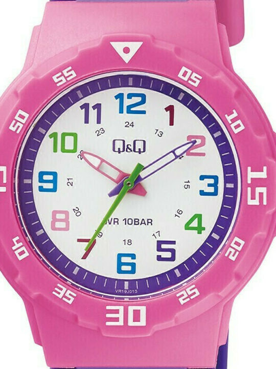 Q&Q Kids Analog Watch with Rubber/Plastic Strap Purple