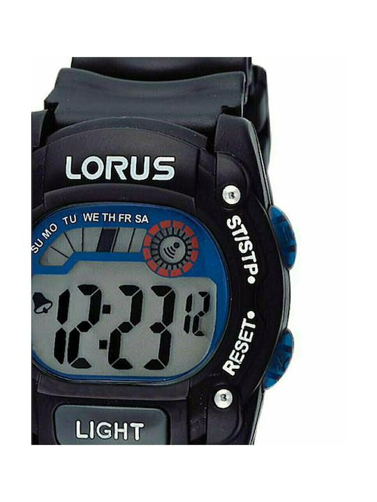 Lorus Kids Digital Watch with Rubber/Plastic Strap Black