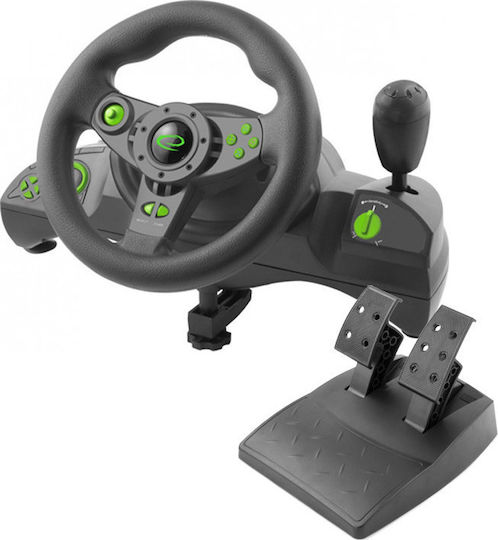 Esperanza Steering Wheel EGW102 Steering Wheel with Shifter and Pedals for PC / PS3 with 270° Rotation