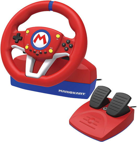 Hori Mario Kart Racing Wheel Pro Mini Steering Wheel with Pedals for Switch with 270° Rotation