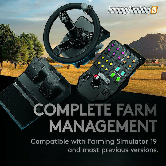 Logitech G Saitek Farm Sim Controller Bundle Volan cu Schimbător de Viteze și Pedale pentru PC cu 900° Grade de Rotire