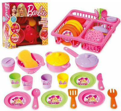 Dede Cooking Toy / Kitchen Utensils Καλάθι Νεροχύτη με Πλυμένα Πιάτα Barbie for 3+ Years Old 01753