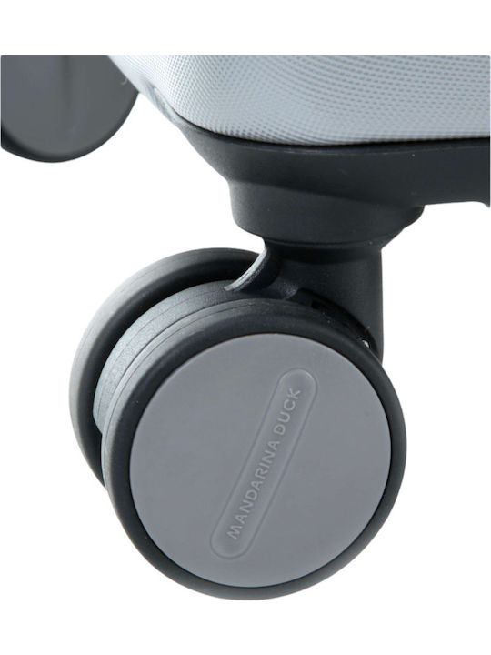 Mandarina Duck Logoduck+ Valiză Mare De Călătorie Dură Argintie Cu 4 Roți Înălțime 75 Cm