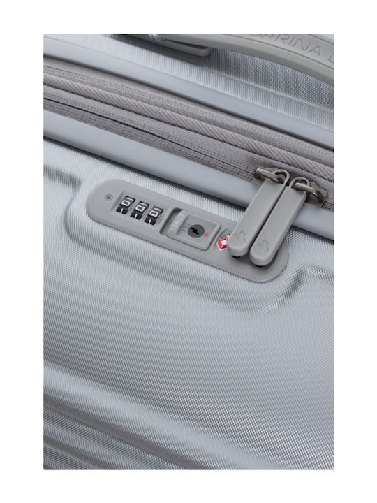 Mandarina Duck Logoduck+ Valiză Mare De Călătorie Dură Argintie Cu 4 Roți Înălțime 75 Cm