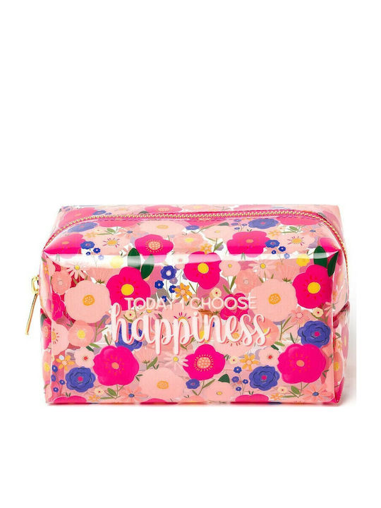 Toiletry Bag Flowers in Pink color 18cm
