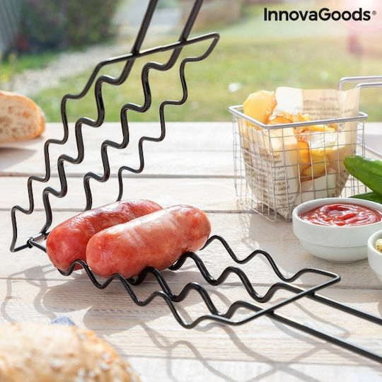 InnovaGoods Двойна Метална Скара за Печене Незалепваща за Колбаси 51брx8брсм.