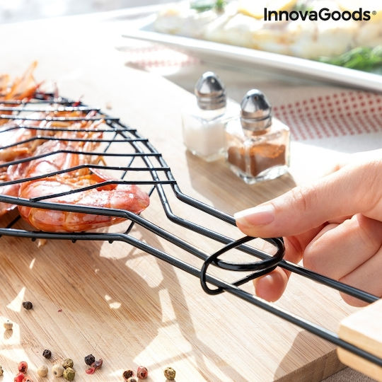 InnovaGoods Fisket Διπλή Μεταλλική Σχάρα Ψησίματος Αντικολλητική για Ψάρια 56x12.5εκ.