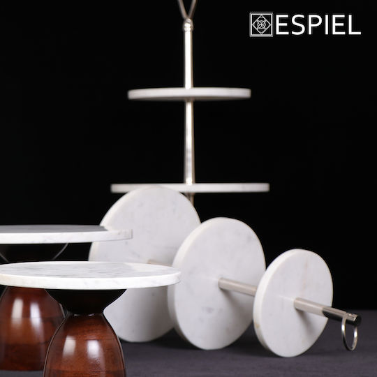 Espiel Πέτρινη Εταζέρα 3 Ορόφων Λευκή Ø41xY72cm