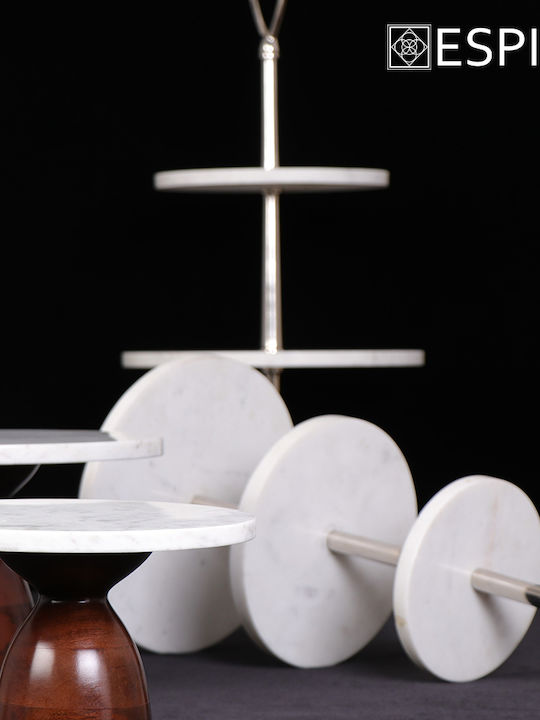 Espiel Stone Dessert Tower Stand with 2 Tiers White Ø41cmxY53cm