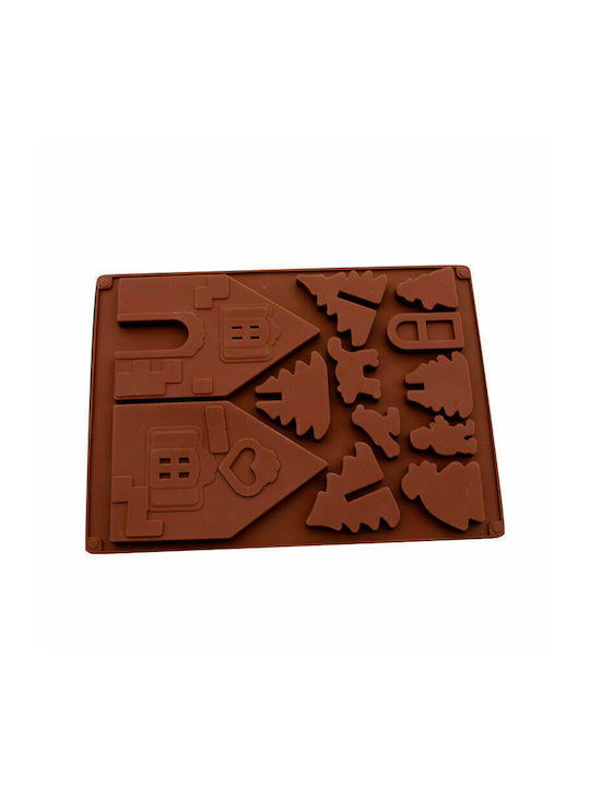 Sugar Love Gingerbread House Комплект Коледни Форми за сладки Пластмасови Кафяв Д22xШ16см. 2бр