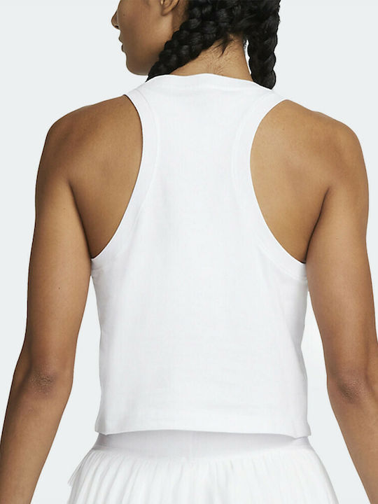 Nike Damen Sportlich Baumwolle Bluse Ärmellos Weiß