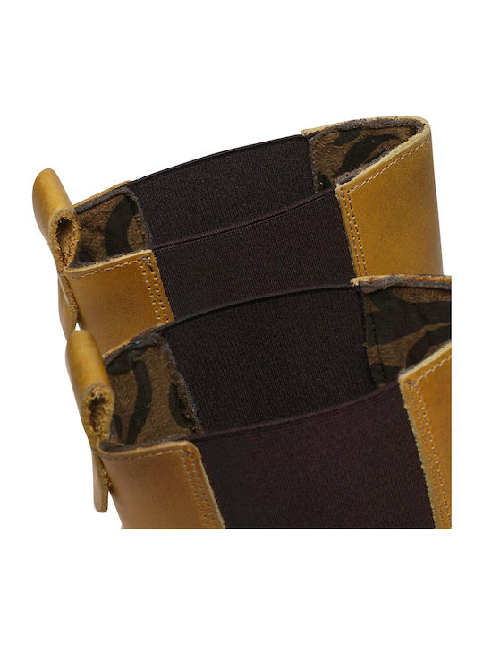 Reinfly Piele Cizme Chelsea pentru femei Mustard