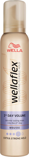 Wella Wellaflex 2-Day Volume Αφρός Μαλλιών Όγκος Mousse 4 Extra Strong Hold 200ml