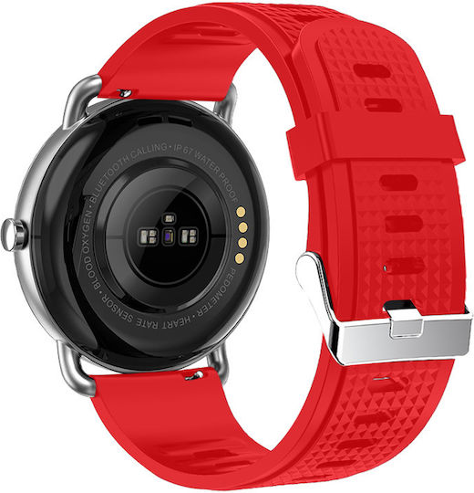DAS.4 SG65 Smartwatch με Παλμογράφο (Black/Red)