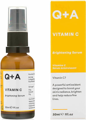 Q+A Natural Skincare Vitamin C Brightening Serum Față pentru Strălucire & Albire 30ml