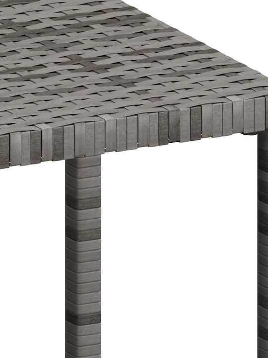 Liegestuhl Rattan mit Kissen Grey mit Tisch 2Stück 195x60x95cm.