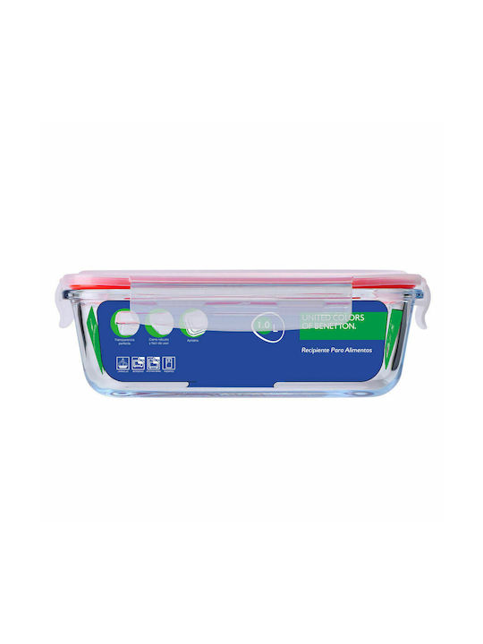 Benetton Rainbow Δοχείο Φαγητού Γυάλινο Κόκκινο 1lt