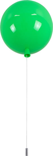 GloboStar Balloon Μονόφωτο Παιδικό Φωτιστικό Κρεμαστό από Πλαστικό με Υποδοχή E27 Πράσινο 30x33cm