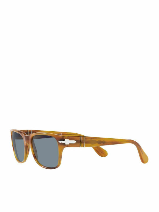 Persol Men's Sunglasses with Brown Tartaruga Plastic Frame and Blue Lens PO3288S 960/56