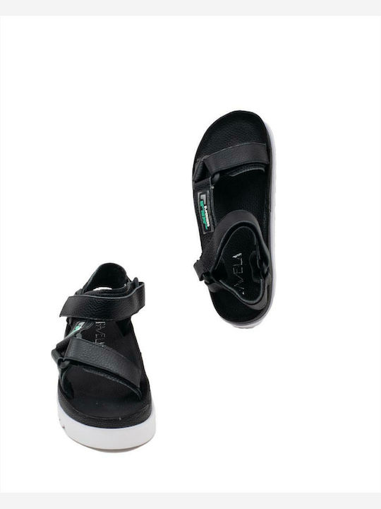 Maven Кожени Дамски Сандали Flatforms Черни