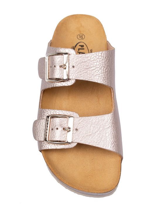 Leather Women's Anatomic Flatforms Sandals Elefante Lame Nude