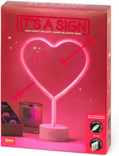 Legami Milano Neon Διακοσμητικό Φωτιστικό LED Θερμό Λευκό Καρδιά 29.5x14.5εκ.