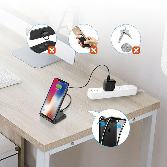 Choetech Încărcător Wireless (Qi Pad) 10W Negruς (T524-S & Cable)