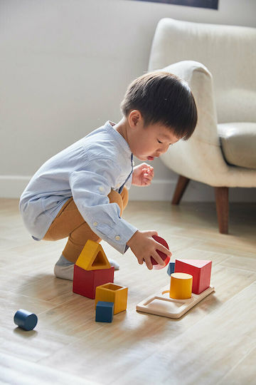 Plan Toys Παιχνίδι Ταξινόμησης Σχημάτων Σχήματα σε Φωλίτσες από Ξύλο για 18+ Μηνών