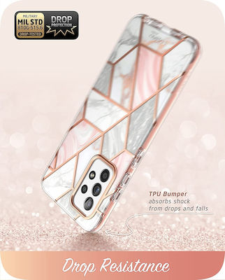 Supcase Cosmo Acoperire completă 360 Plastic Marble Pink (Galaxy A33 5G)