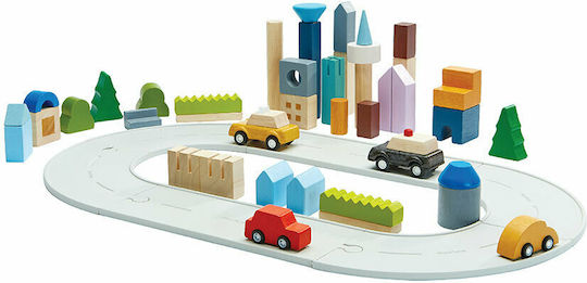 Plan Toys Building Blocks The City Wooden for 3+ Years 45 Pieces