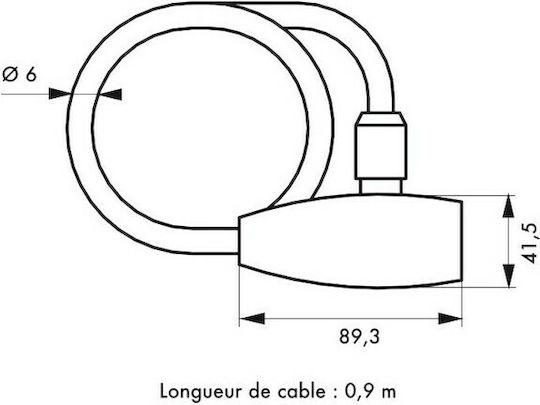 Thirard Lanț antifurt motocicletă cu zăvor și lungime 90cm Negru Culoare