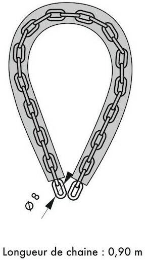 Thirard 90cm Motorcycle Anti-Theft Chain with Lock in Black