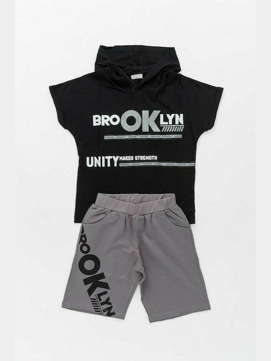 Trax Kids' Set with Shorts Summer 2pcs Black