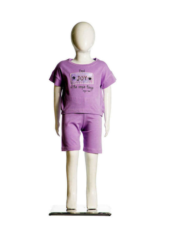 Joyce Kids Set with Shorts Summer 2pcs Lilac