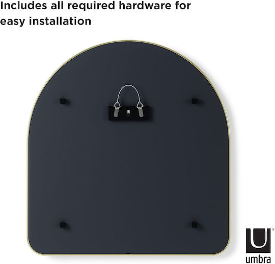 Umbra Hubba Oglindă de Perete cu Auriu Ramă din Metalic 92x87cm 1buc